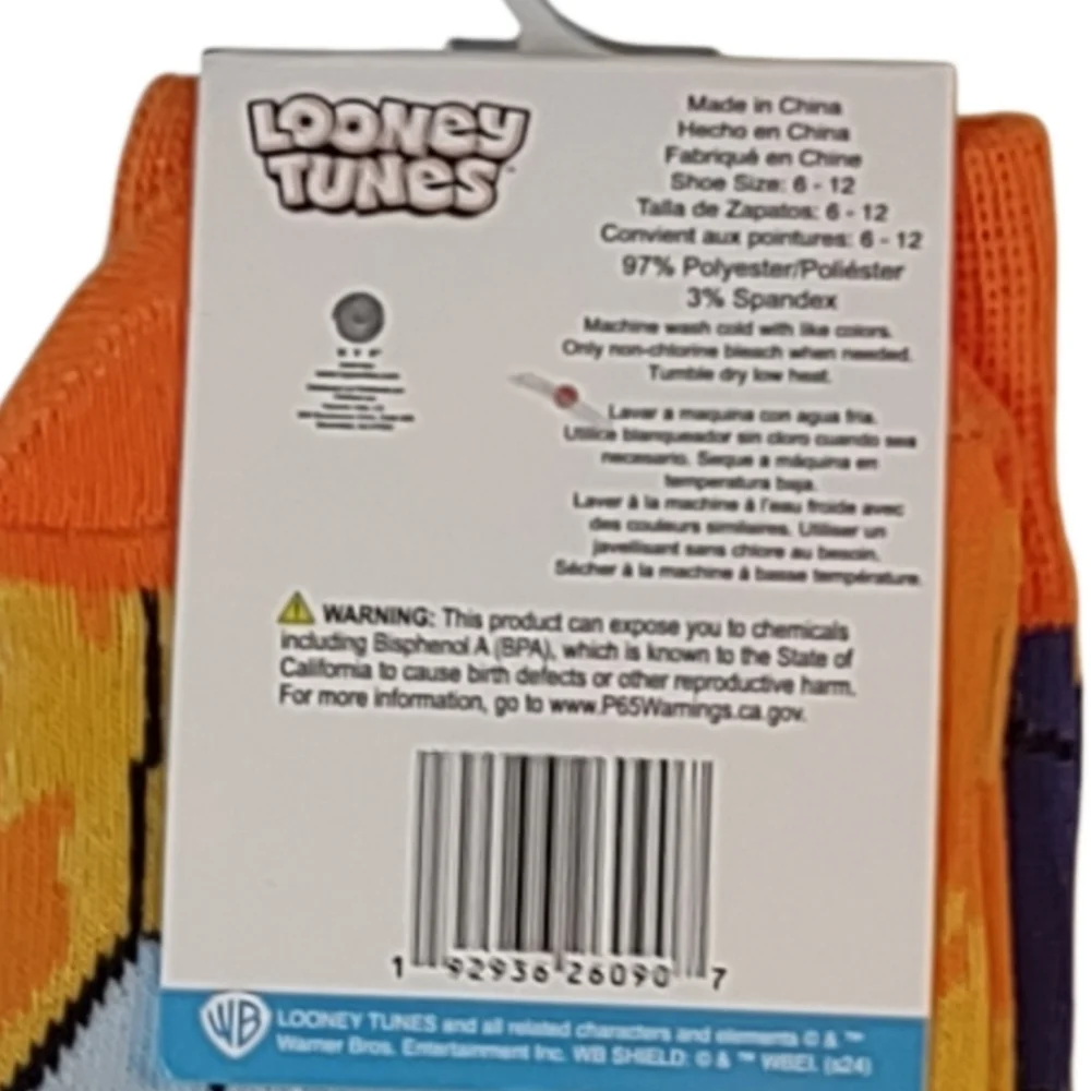 Looney Tunes Road Runner Socks Unisex Giftable Bundle And Save